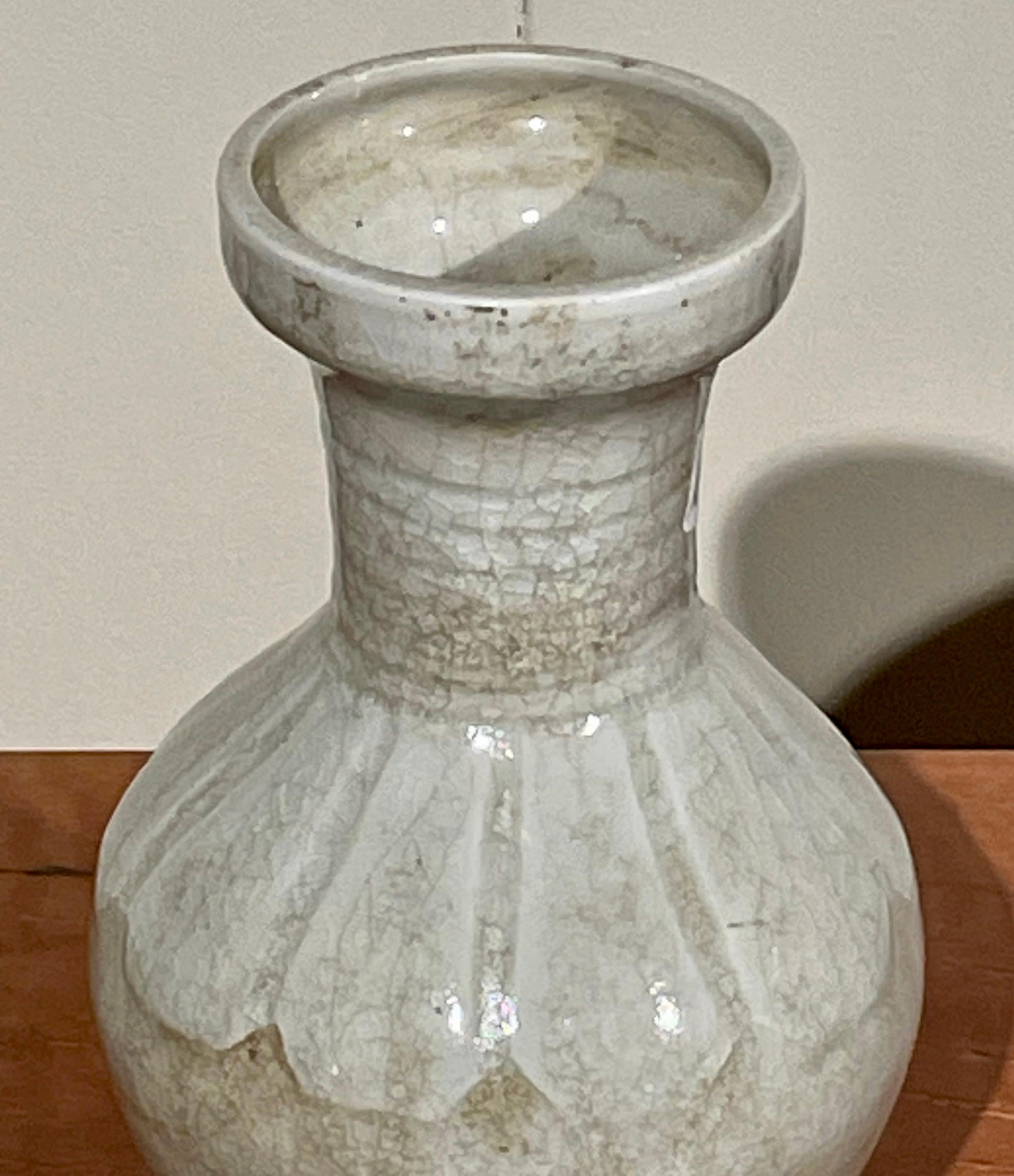 Chinese White Decorative Patterned Vase, China, Contemporary