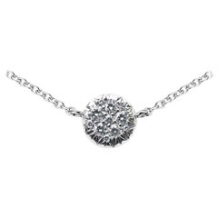 White DEGVVS Brilliant-Cut Diamond Pendant with Necklace