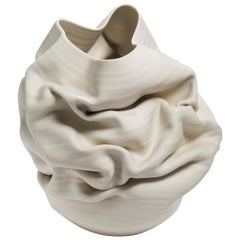 White Dehydrated Form No 20, Ceramic Vessel by Nicholas Arroyave-Portela