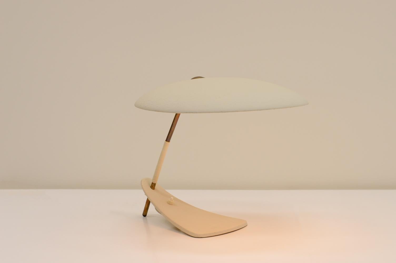 Mid-Century Modern White UFO Desk Lamp, Italy, 1950s