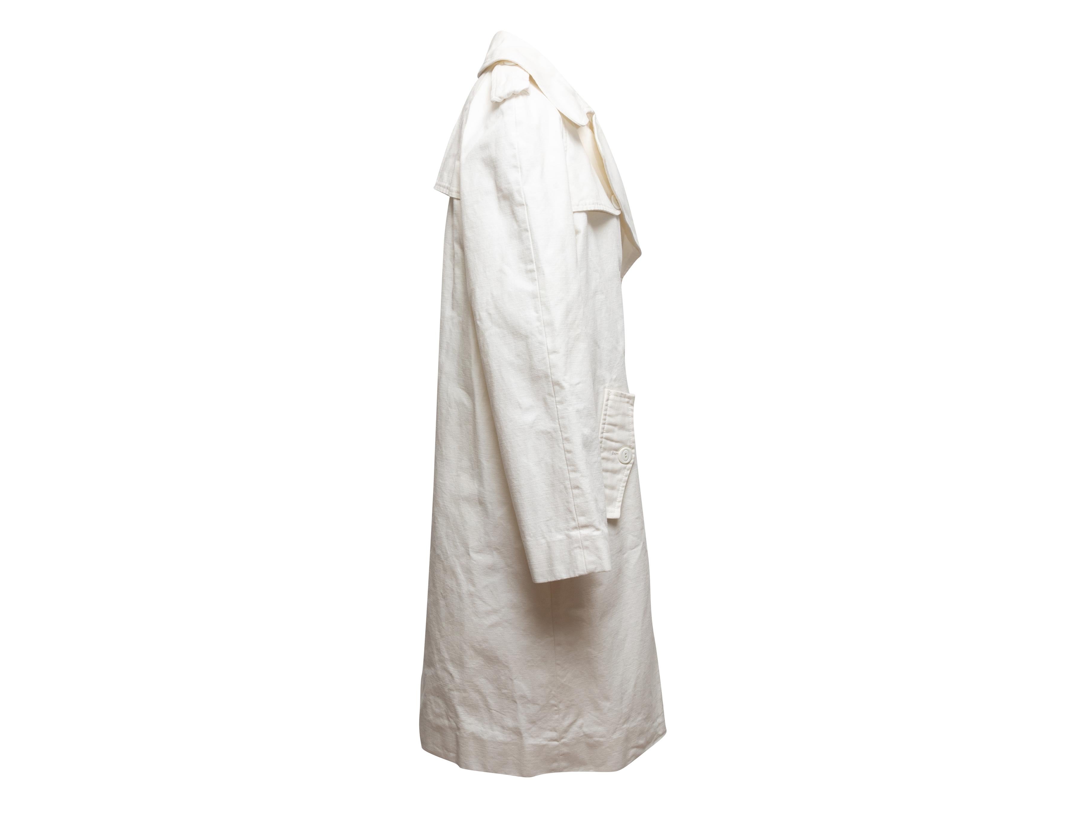 Weißer D&G-Trenchcoat aus Baumwolle in Weiß, Größe IT 44 1