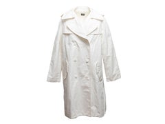 Used White D&G Cotton Trench Coat Size IT 44