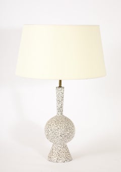 White Diabolo “Popcorn” Ceramic Lamp, USA 1960's