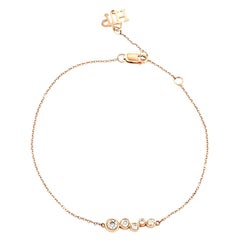 Hi June Parker Gold Minimal Adjustable Bracelet Diamond 0.27 Carat 