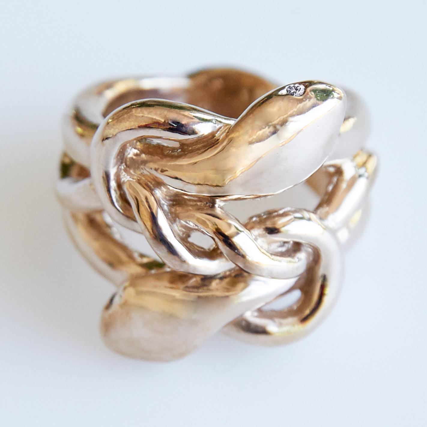 White Diamond Gold Snake Ring Victorian Style Cocktail Ring J Dauphin
J DAUPHIN 
