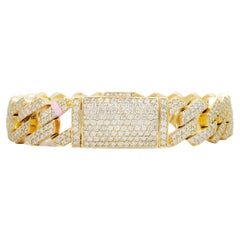 White Diamond 14k Yellow Gold Link Bracelet