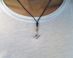 Crivelli 18K White & Rose Gold Diamond Pendant Necklace Set, Italy