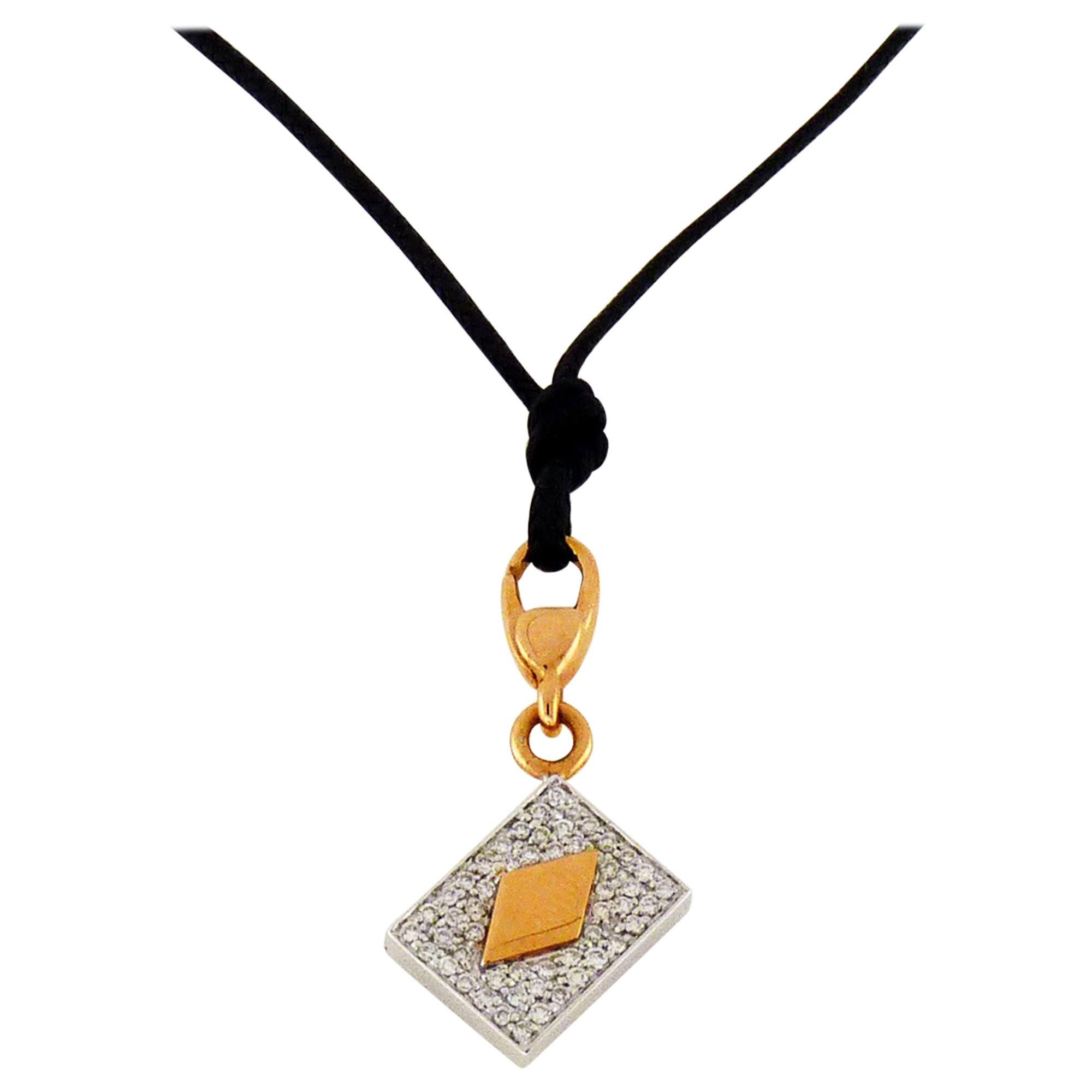 Crivelli Necklace with Four Diamond Card Pendants