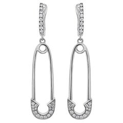 Orecchini a perno con diamante bianco in oro bianco 18K