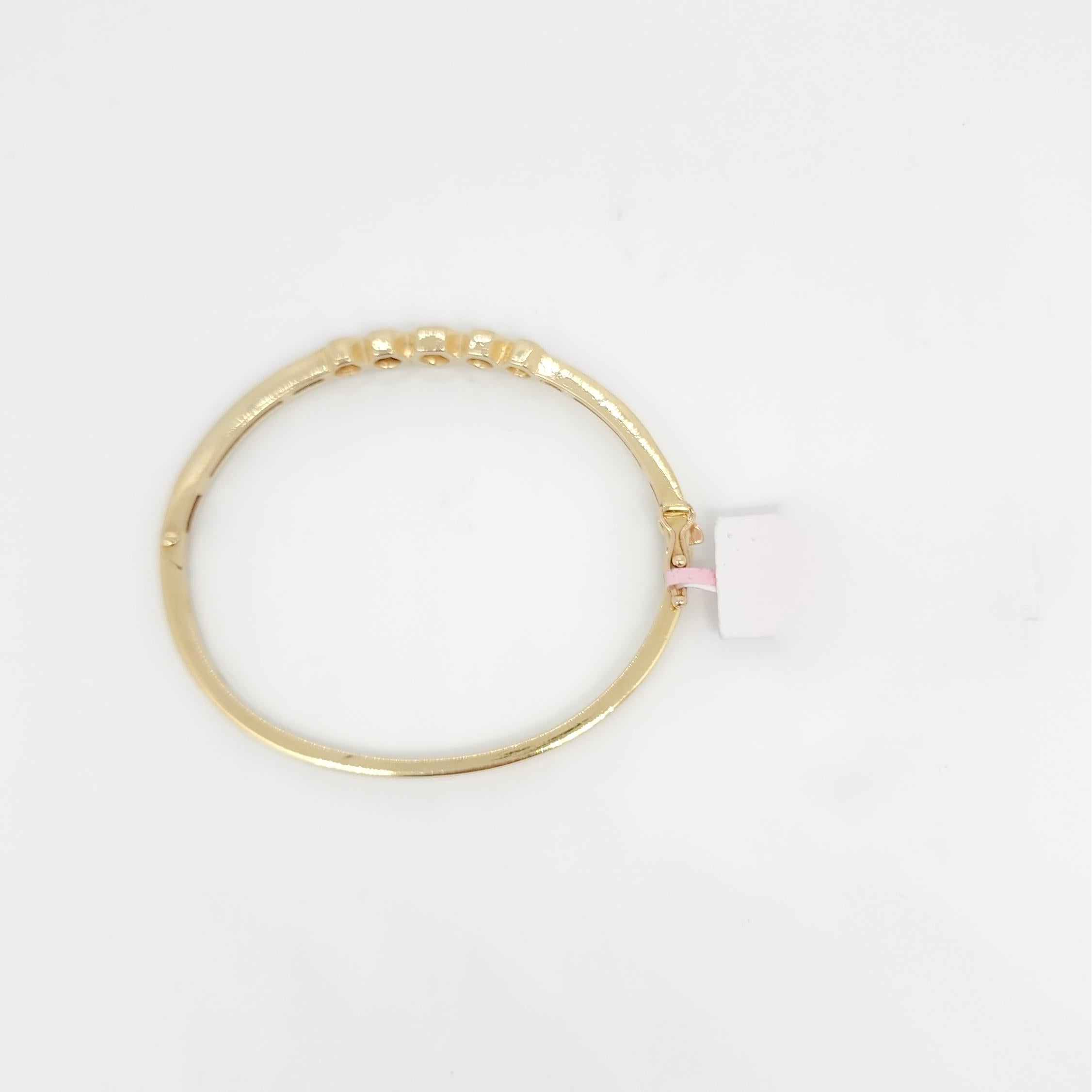 Bracelet en or jaune 14k et diamant blanc Neuf - En vente à Los Angeles, CA