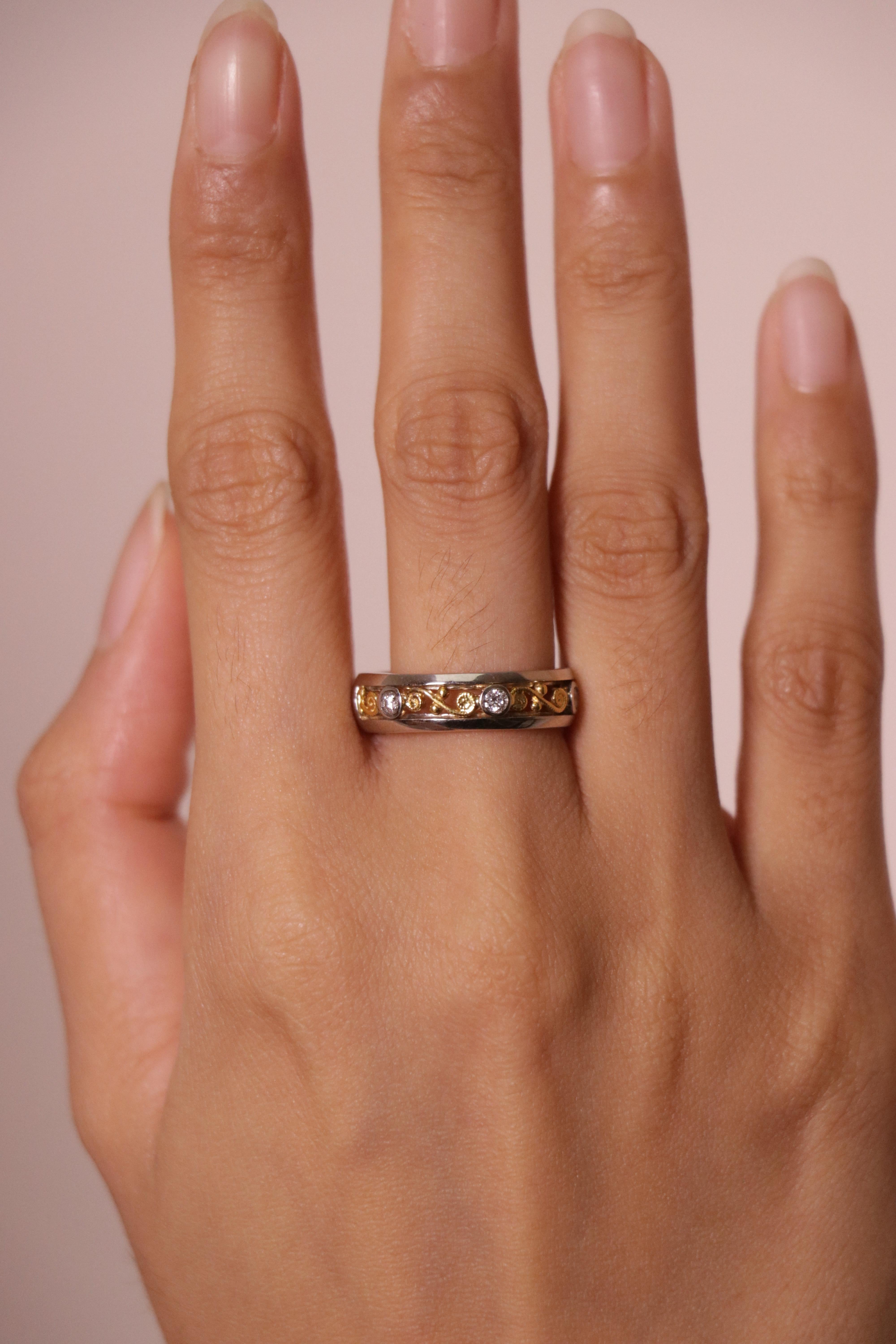 da uomo o donna Anello di fidanzamento con diamante bianco e oro 18 carati-22 carati in vendita