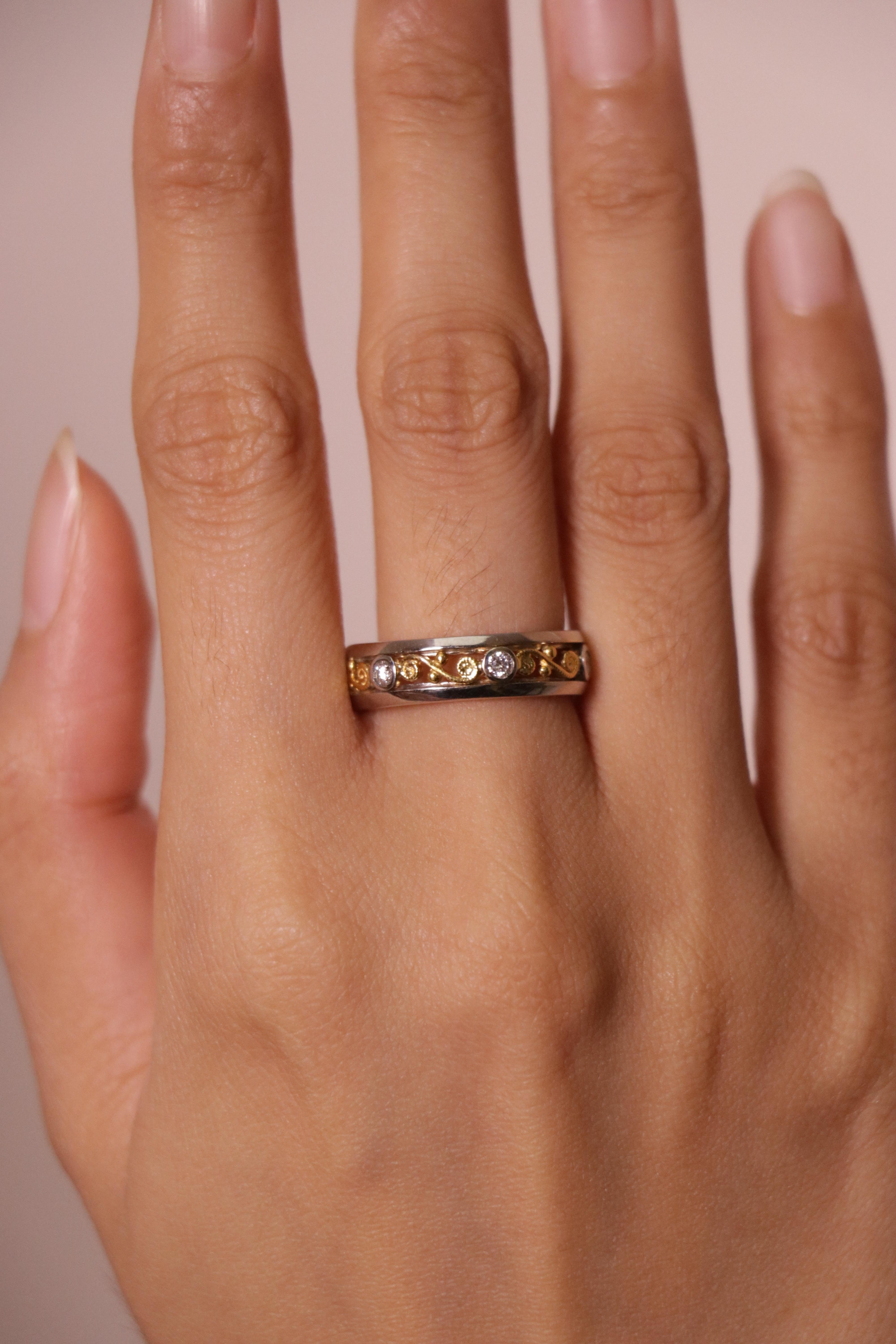 Anello di fidanzamento con diamante bianco e oro 18 carati-22 carati in vendita 1