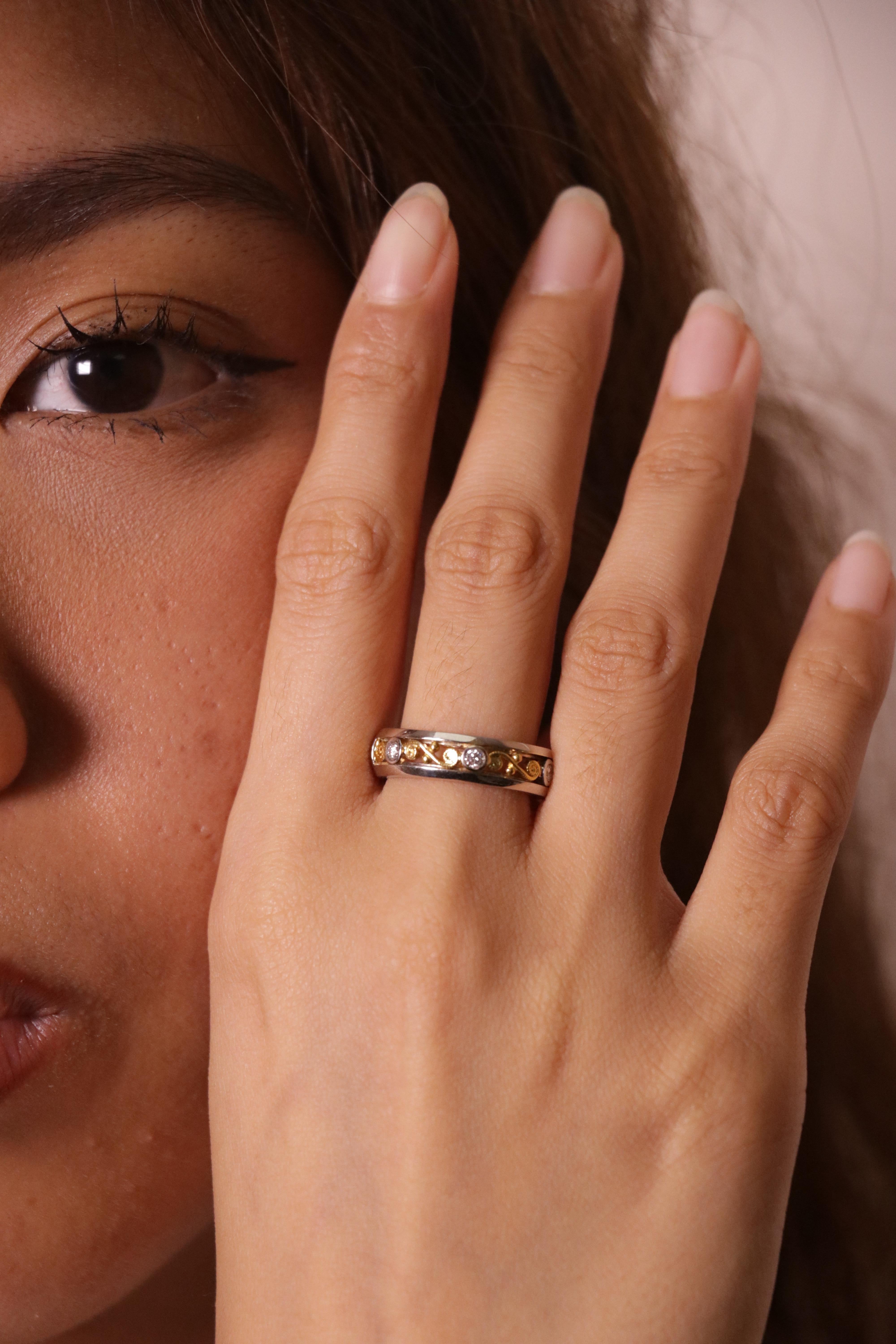 Anello di fidanzamento con diamante bianco e oro 18 carati-22 carati in vendita 2