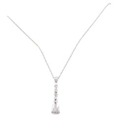 White Diamond and 18k Gold Guitar Pendant Necklace