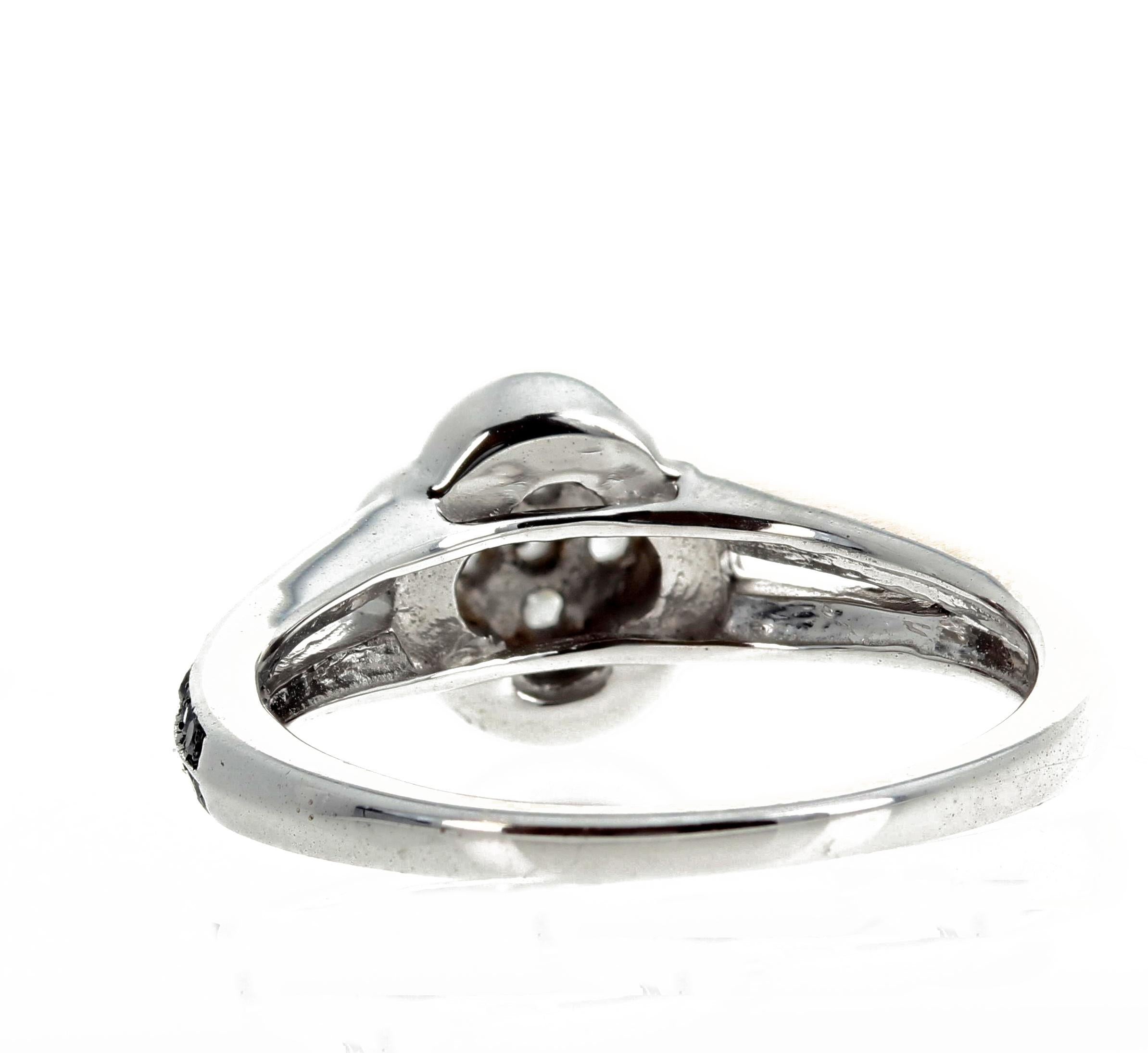 Gemjunky Dalmation White Diamond & Black Diamond Engagement Ring 1