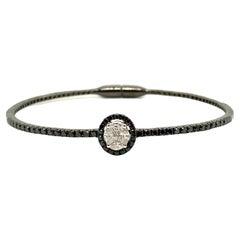 Bracelet en or noir et diamants blancs