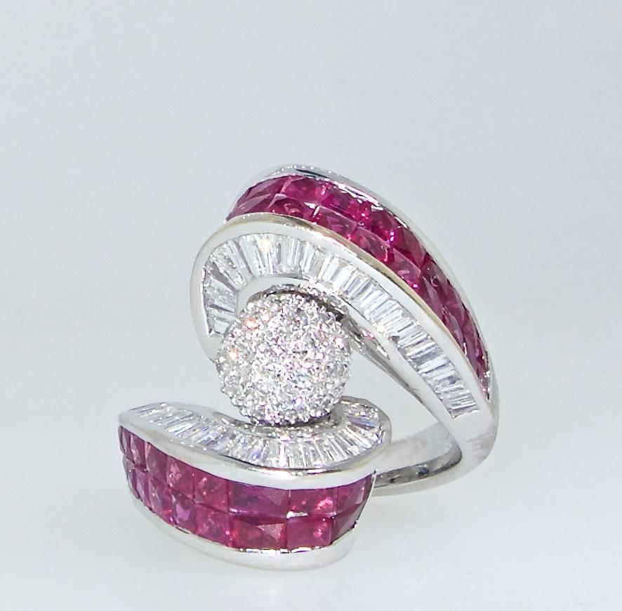 White Diamond and Natural Ruby Ring 1