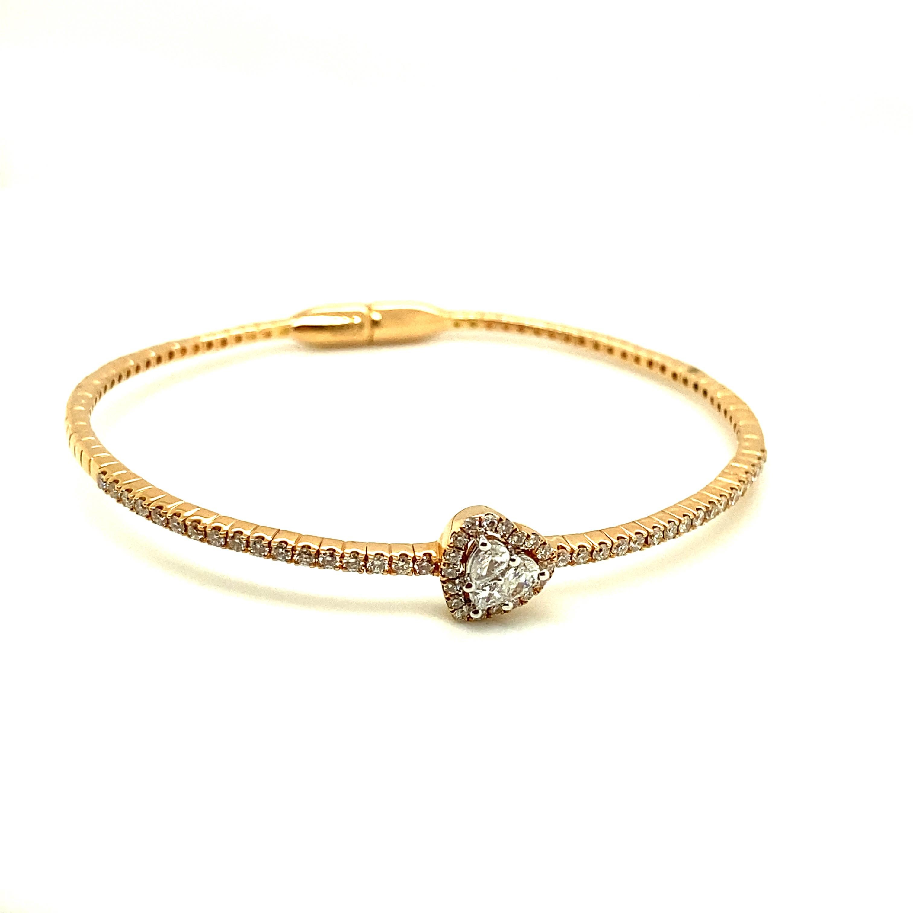 Armband aus Roségold mit weißen Diamanten für Damen oder Herren im Angebot