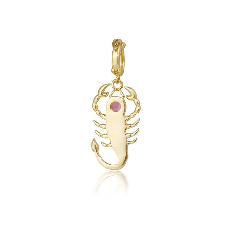 Brilliant Cut White Diamond and Tourmaline Scorpio Zodiac pendant For Sale