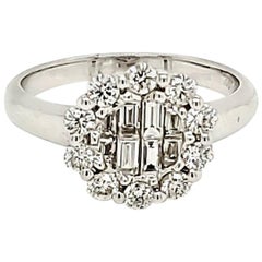 White Diamond and White Gold Engagement Ring