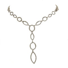 Halskette aus Weißgold mit weißen Diamanten und Weißgold, Kollektion Pingpong
