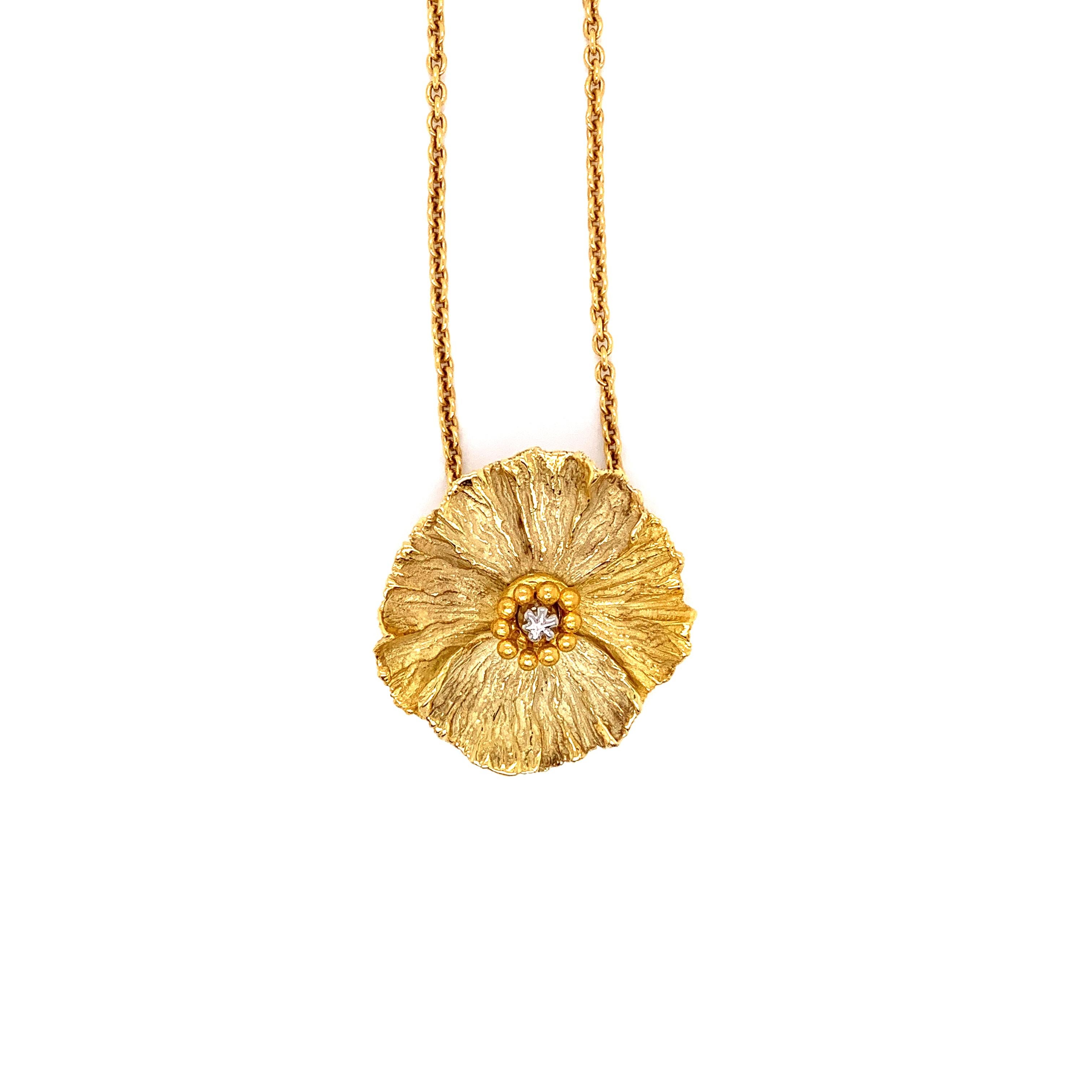 gold hibiscus necklace