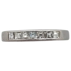 White Diamond Asscher Cut Ring in Platinum