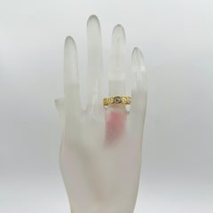 Bague d'éternité à chaton en or jaune 18 carats, diamant asscher blanc