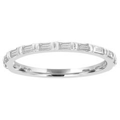 White Diamond Baguette 0.49 Carat 14 Karat White Gold Fashion Eternity Band Ring