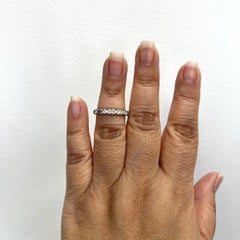 White Diamond Baguette and Round Band Ring in Platinum