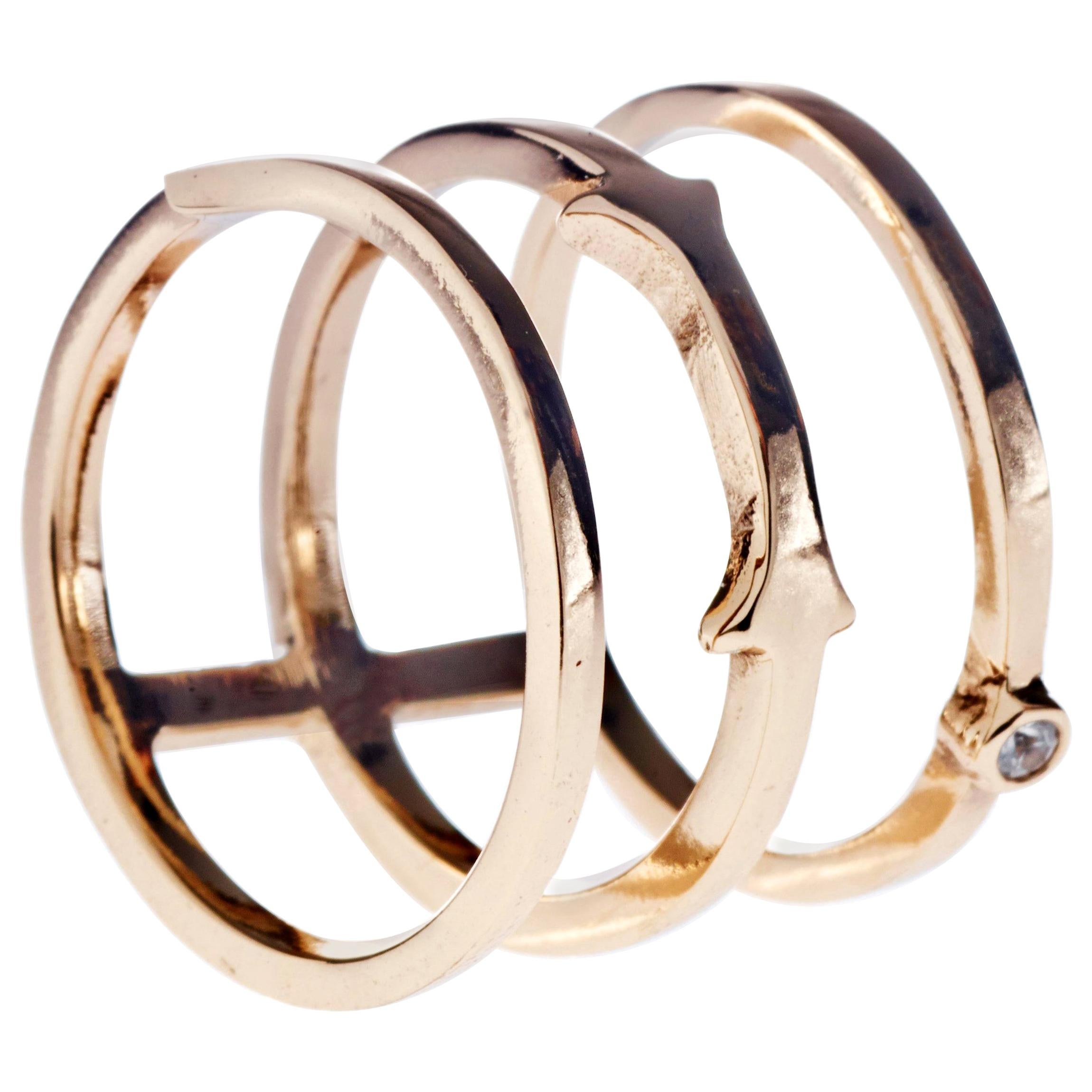 White Diamond Band Ring Cocktail Ring Bronze J Dauphin