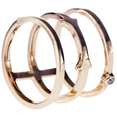 Weißer weißer Diamant-Band-Ring Cocktail-Ring Bronze J Dauphin