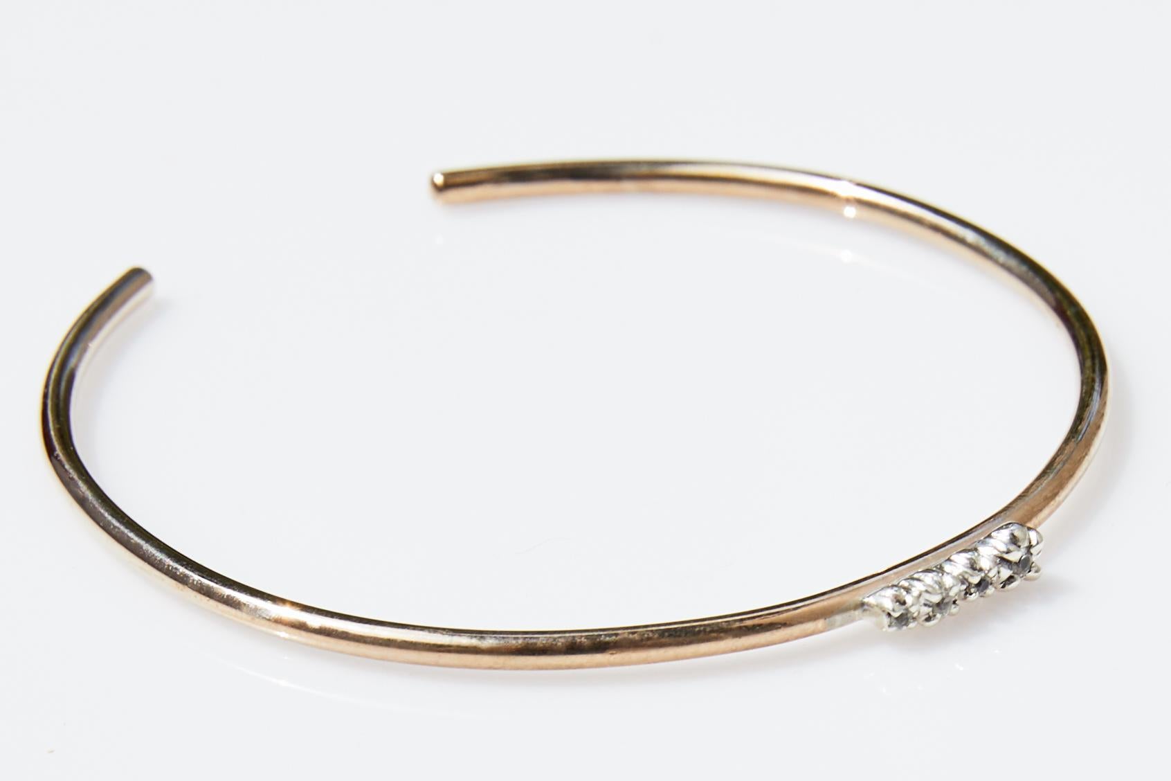 J Dauphin, bracelet jonc ancien serti de diamants blancs Pour femmes en vente