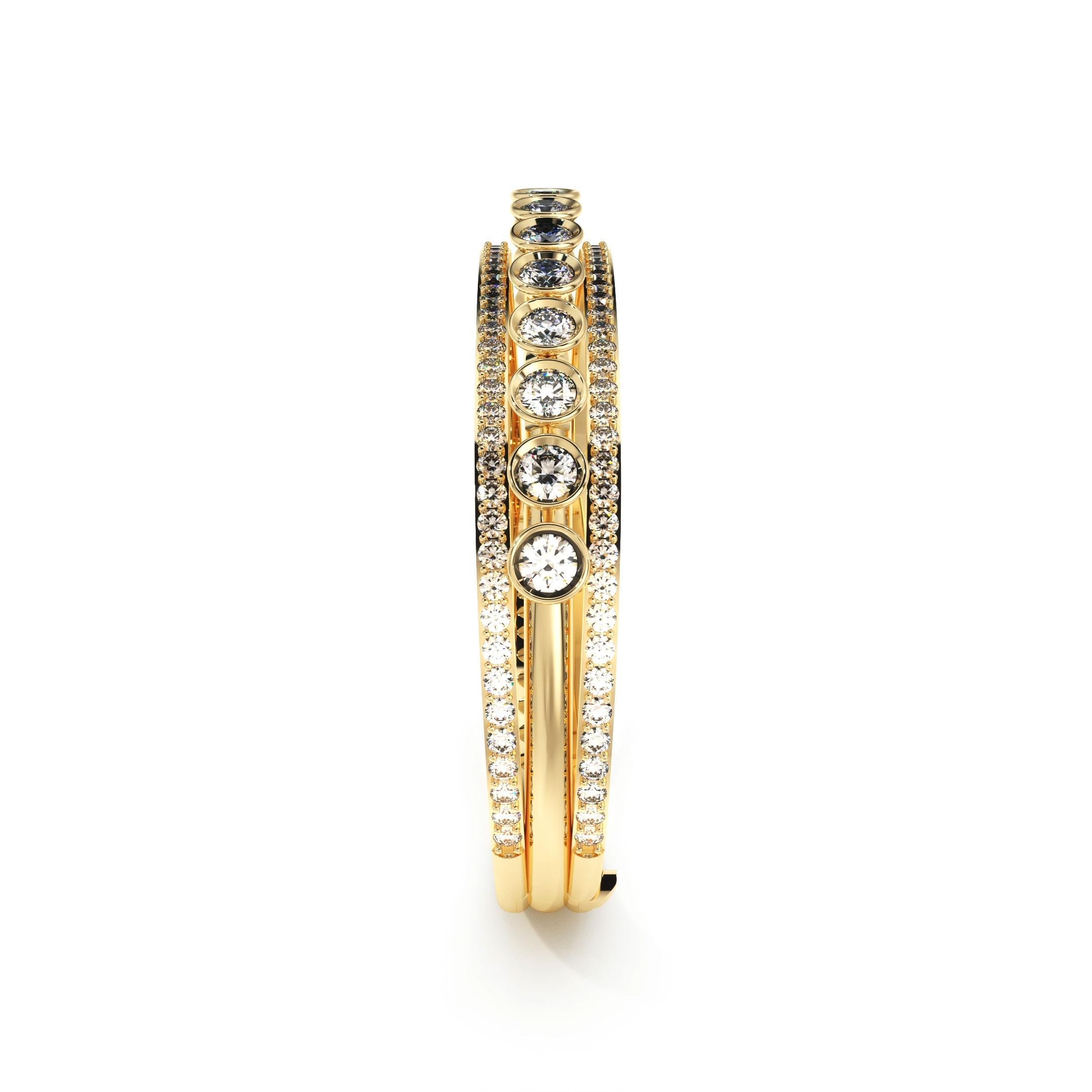 Artista Bracciale a campana con diamante bianco di SOONHEE (misura L : 21 cm) in vendita