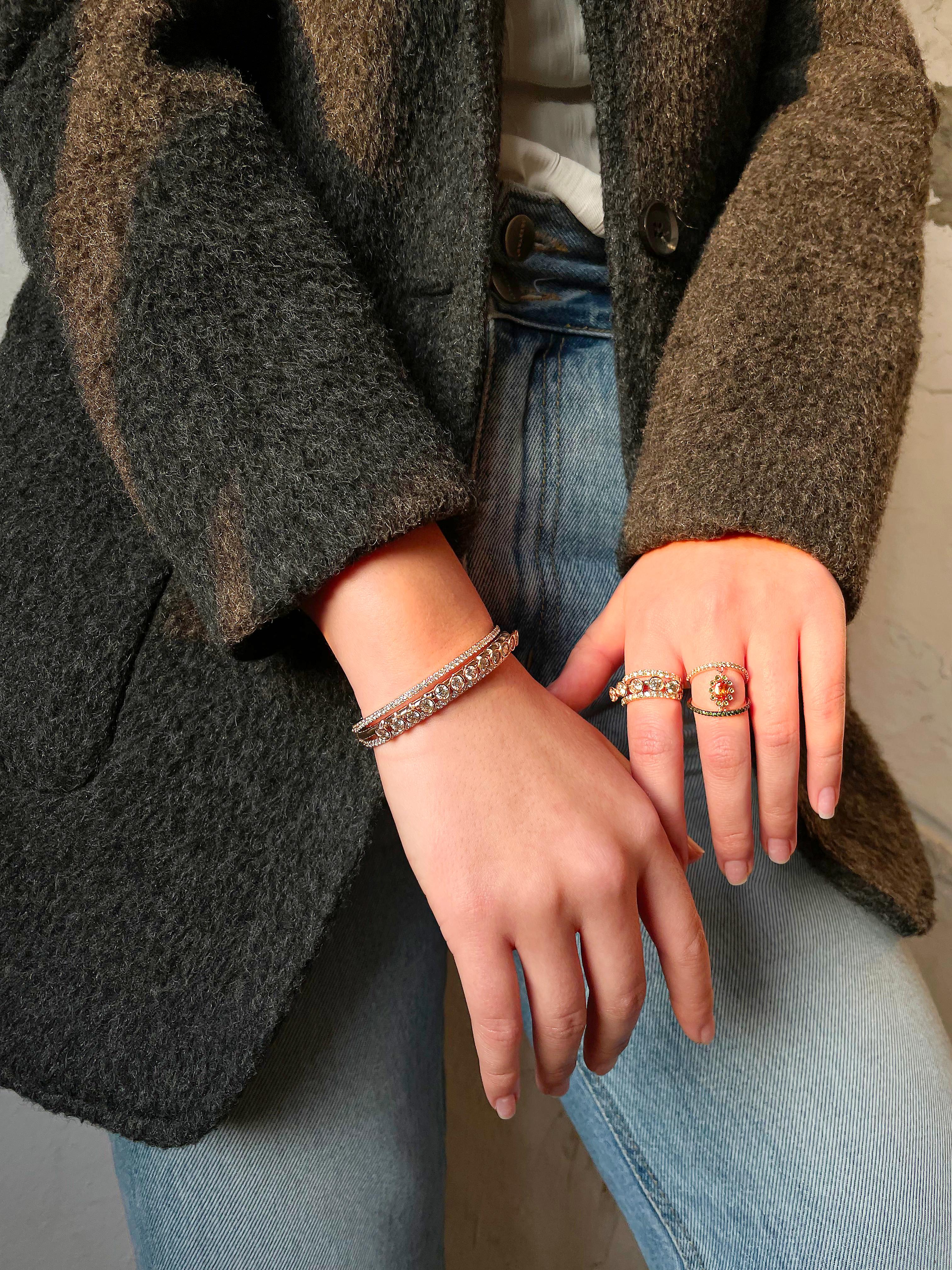 da uomo o donna Bracciale a campana con diamante bianco di SOONHEE (misura L : 21 cm) in vendita