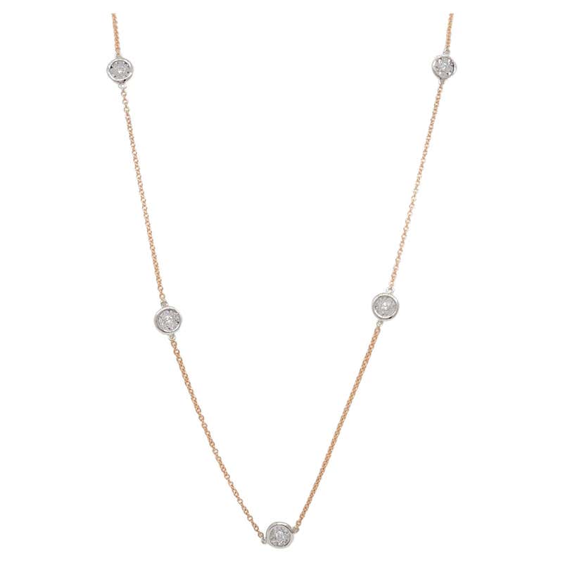 Ruby Multi Shape and White Diamond Necklace in 18 Karat Yellow Gold For ...