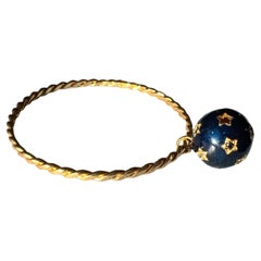 Weißer Diamant Schwarzer Diamant Stern-Armband Armreif Emaille Gold