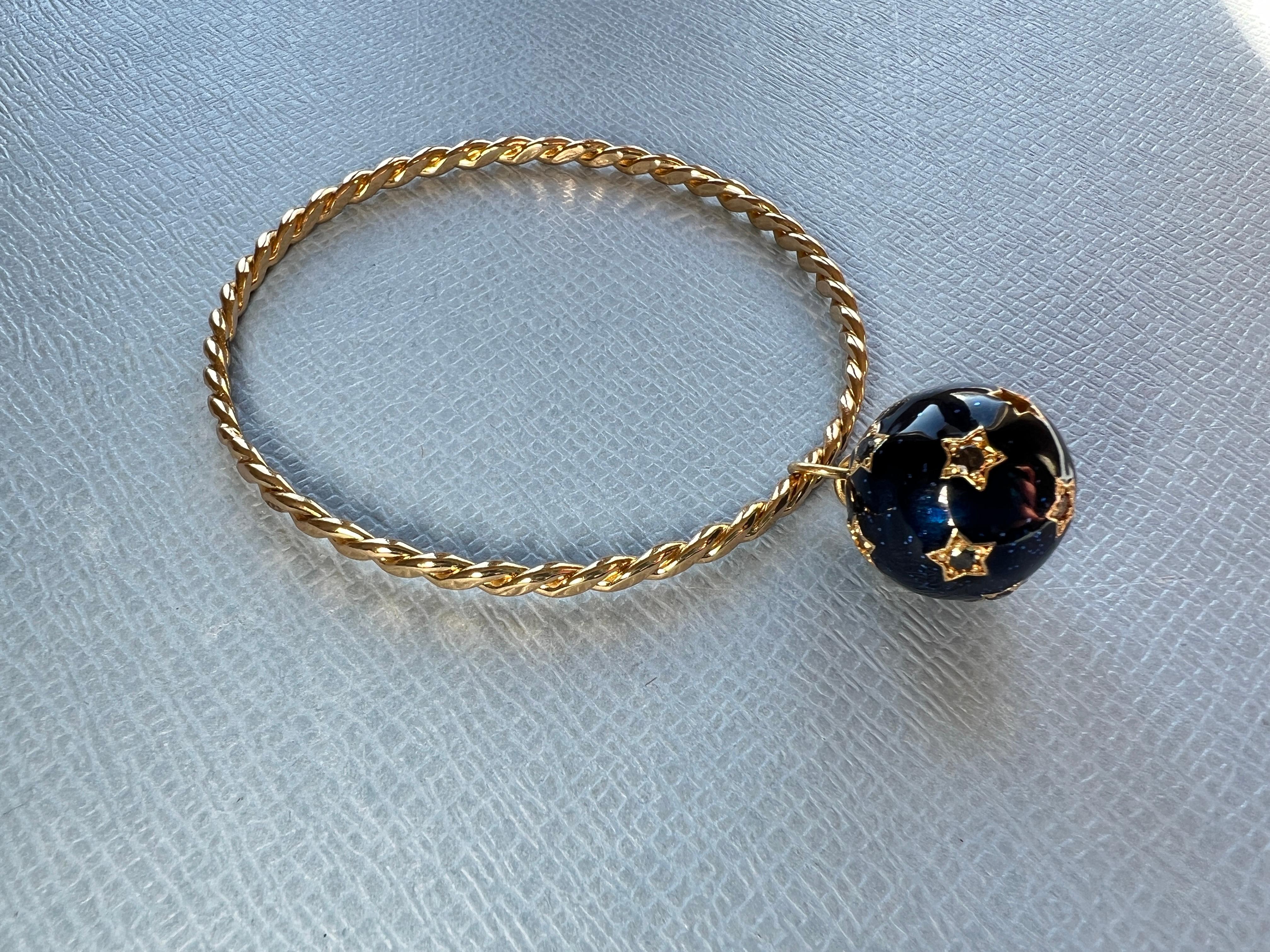 Pulsera Esfera Estrella Diamante Blanco Diamante Negro Corte único en venta