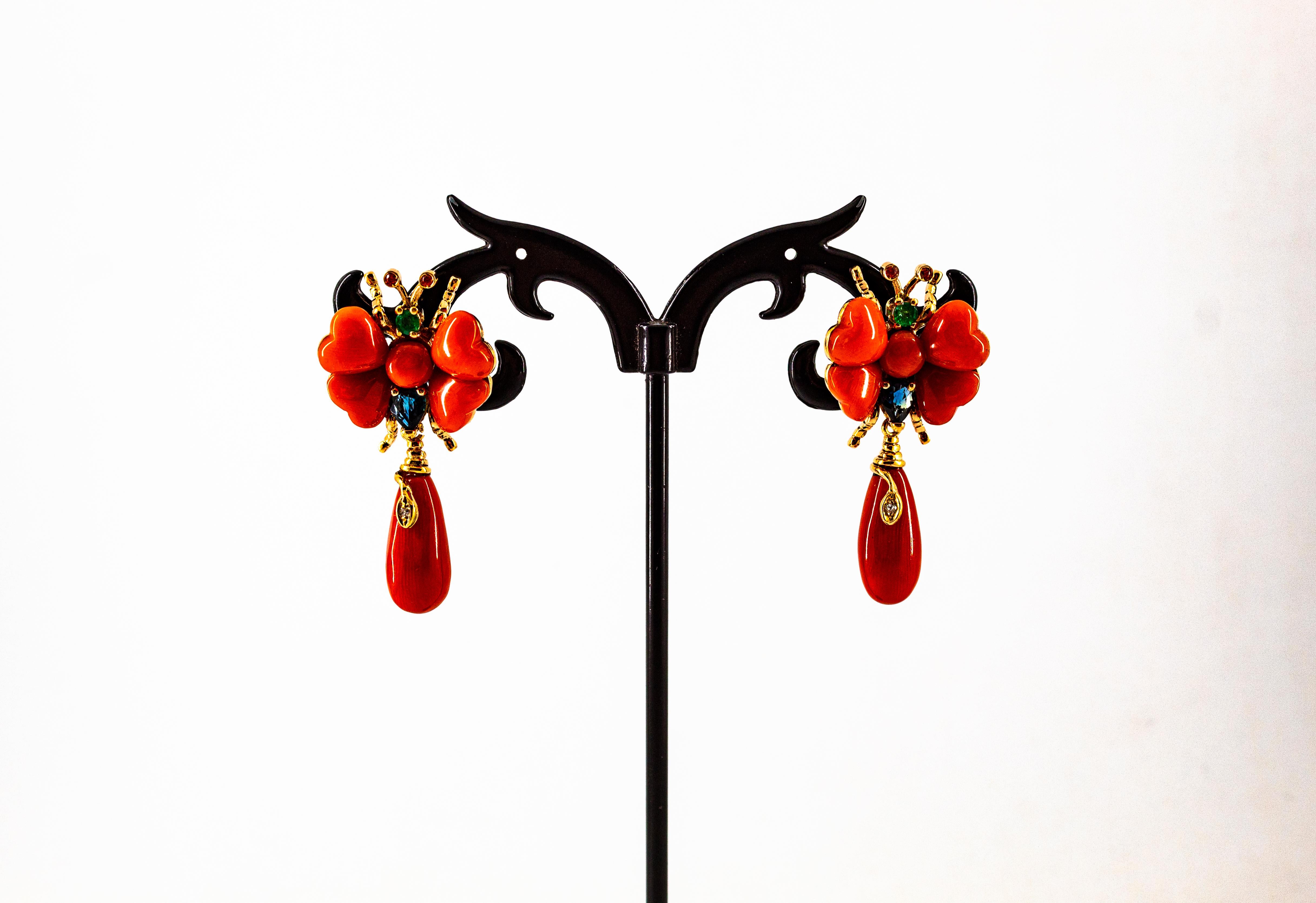 Femenino o masculino Pendientes Diamante Blanco Zafiro Azul Rubí Esmeralda Coral Rojo Oro Amarillo en venta