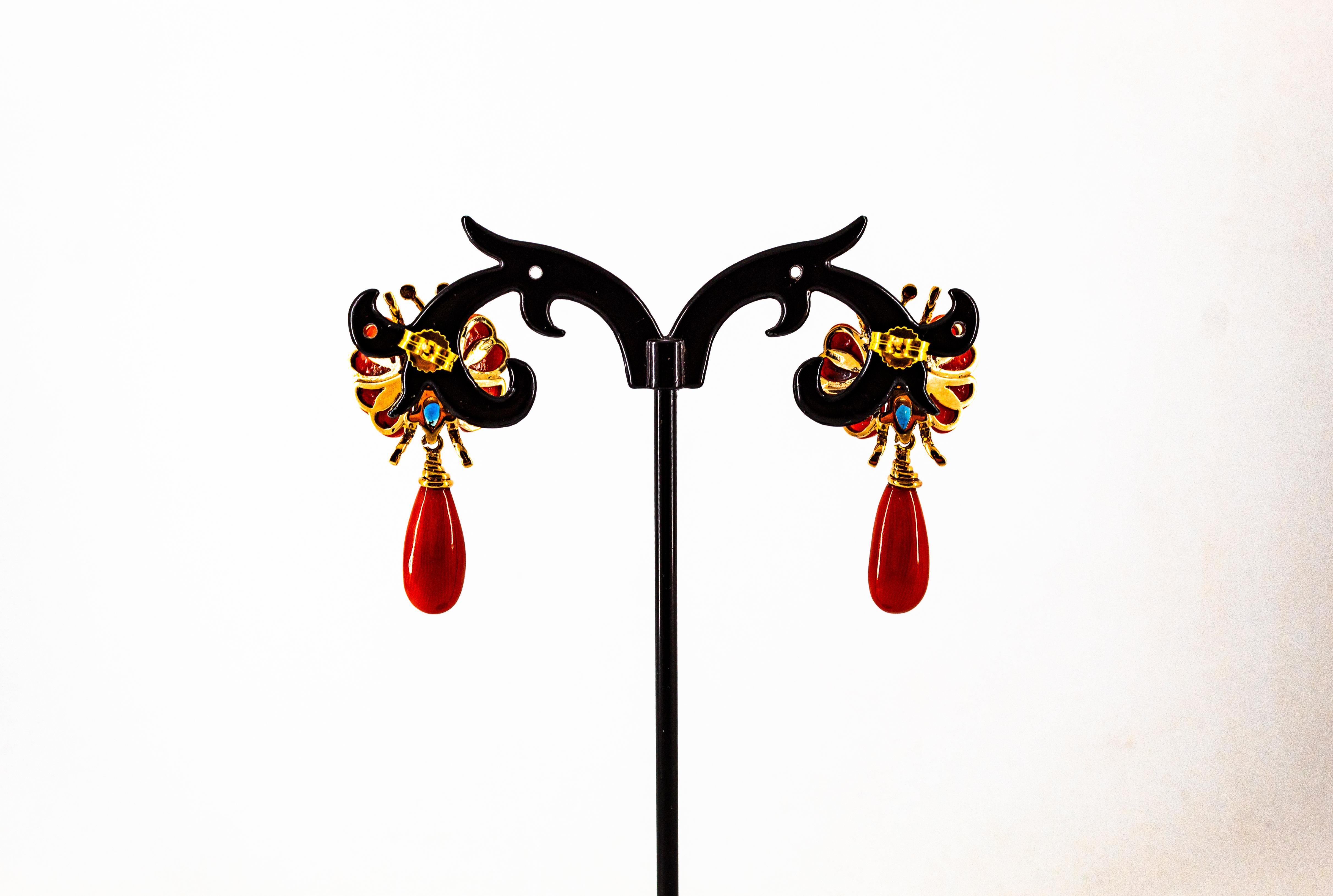 Pendientes Diamante Blanco Zafiro Azul Rubí Esmeralda Coral Rojo Oro Amarillo en venta 3