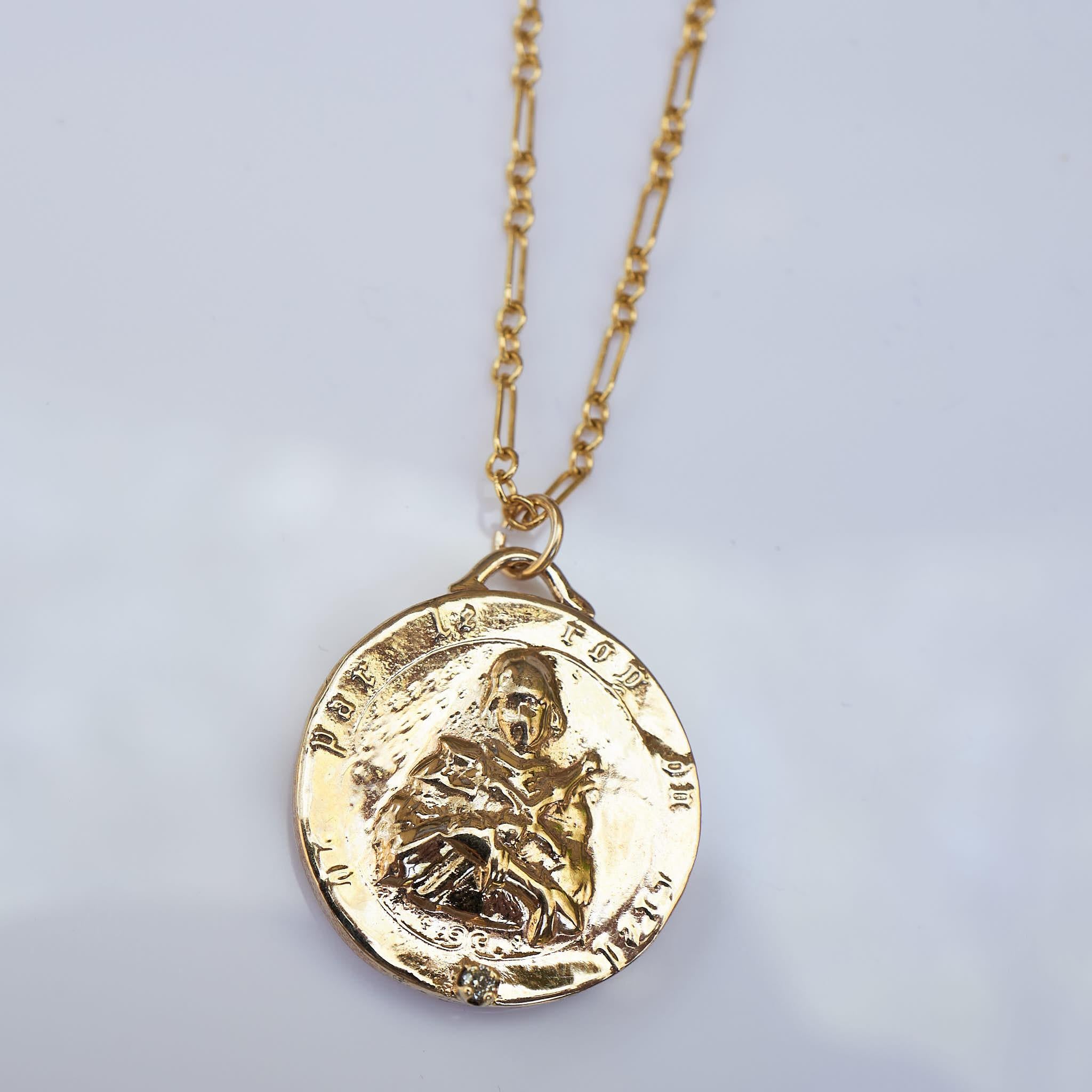 gold joan of arc necklace