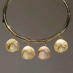 White Diamond & Charm Bracelet  (size S:  circumference 16.5cm )