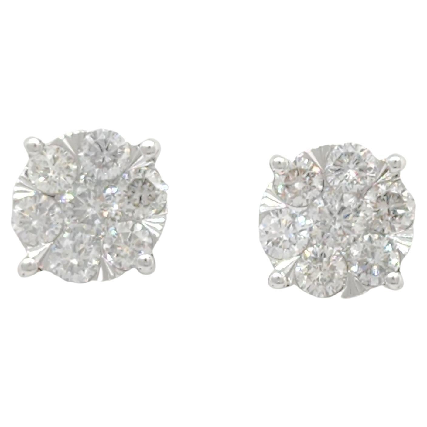 14K White Gold Fancy Earring Jackets - Open Back Dangling Earring Enhancers