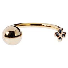 White Diamond Cocktail Ring Gold Stackable J Dauphin
