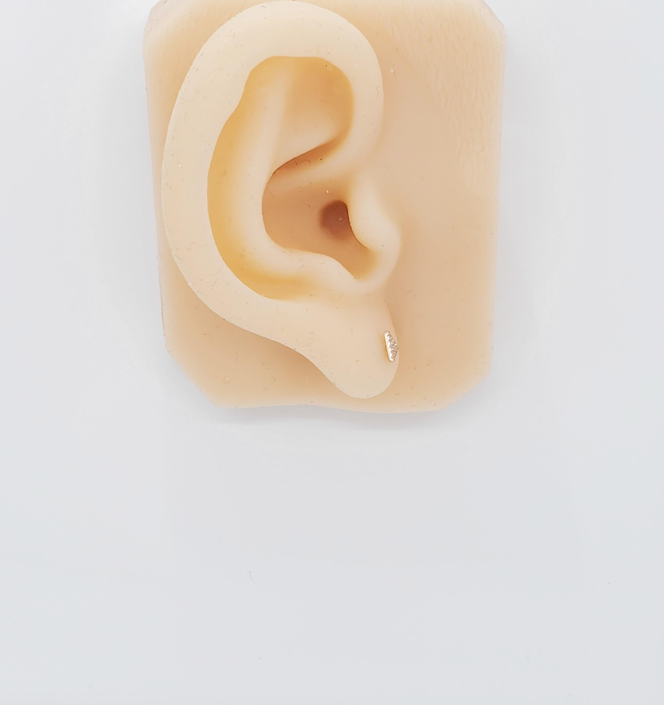 White Diamond Contemporary Earrings in 14k Rose Gold 4