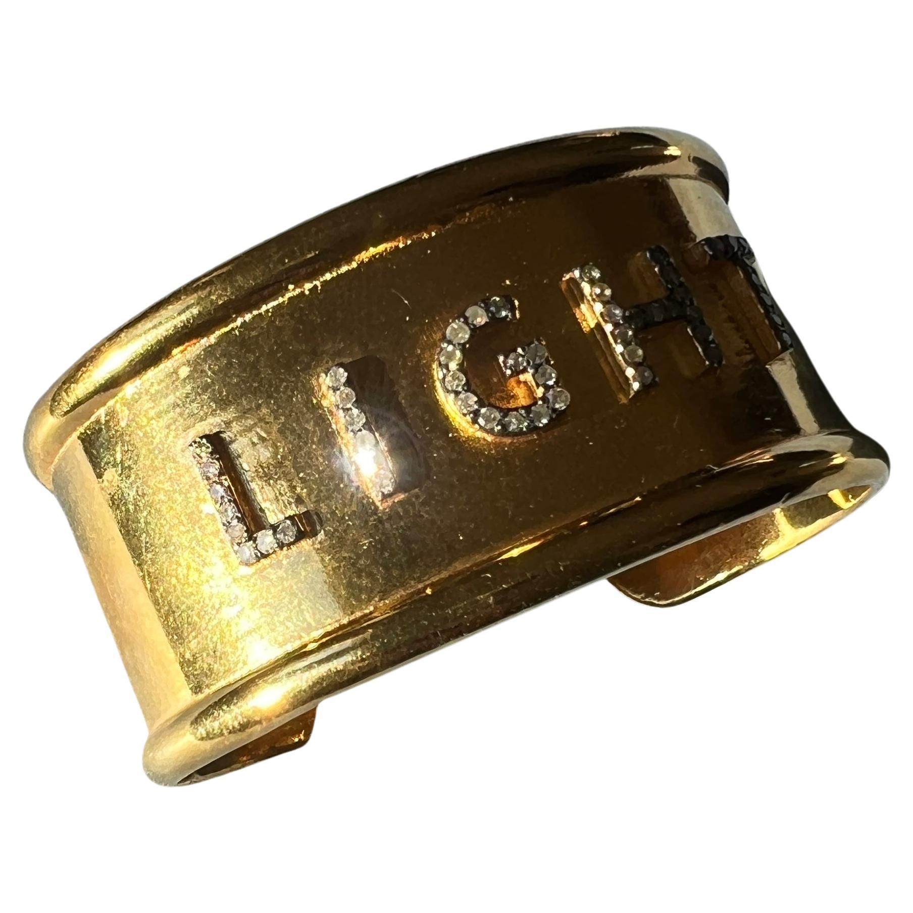 Victorian White Diamond Cuff Bracelet Light Spiritual Divine Kabbalah For Sale