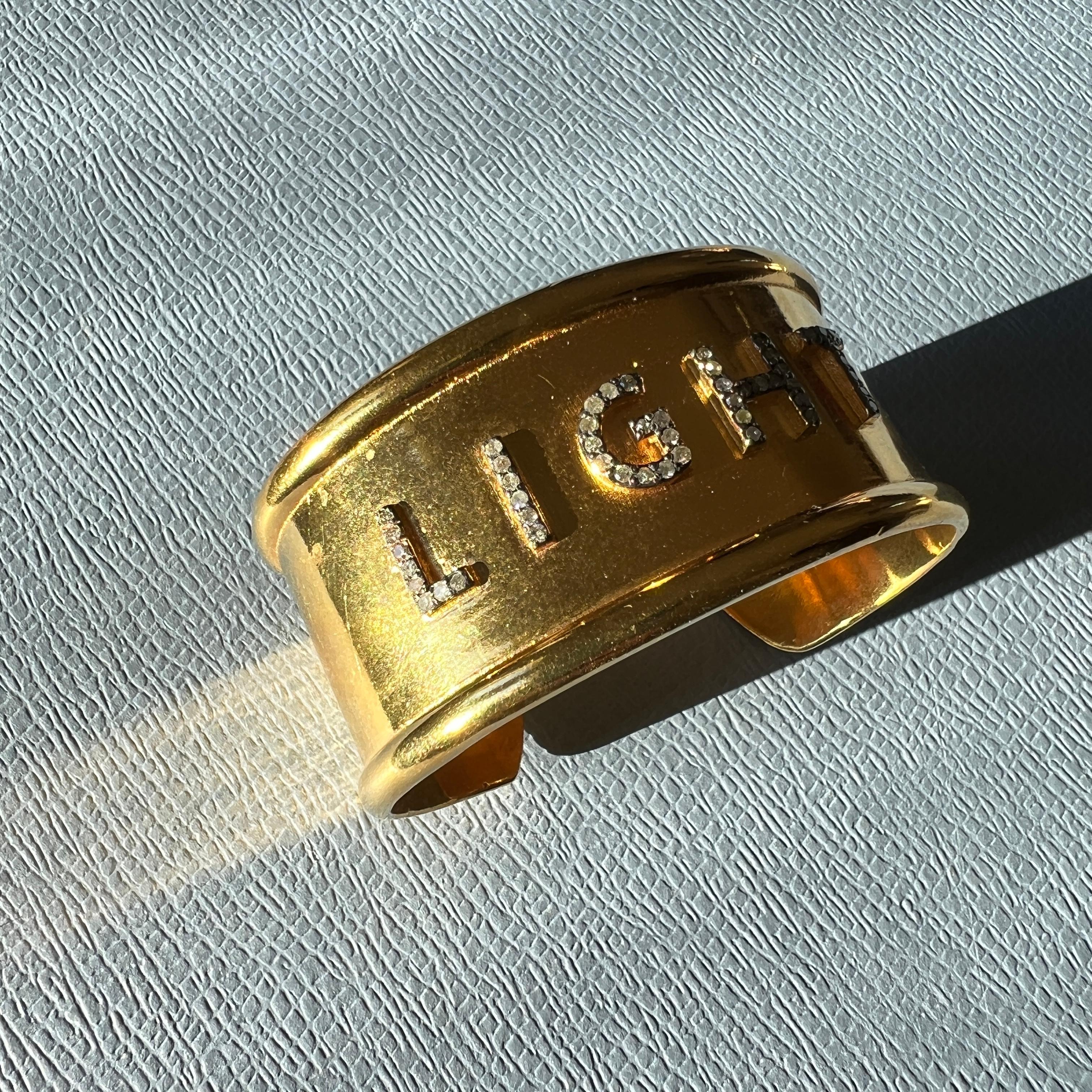 White Diamond Cuff Bracelet Light Spiritual Divine Kabbalah In New Condition For Sale In Los Angeles, CA