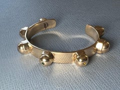 Gold Plate Cuff Bracelet White Diamond Sapphire Emerald Chakra