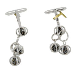 White Diamond Cufflinks in 18K White Gold