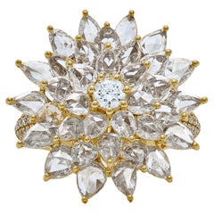 White Diamond Dahlia Ring